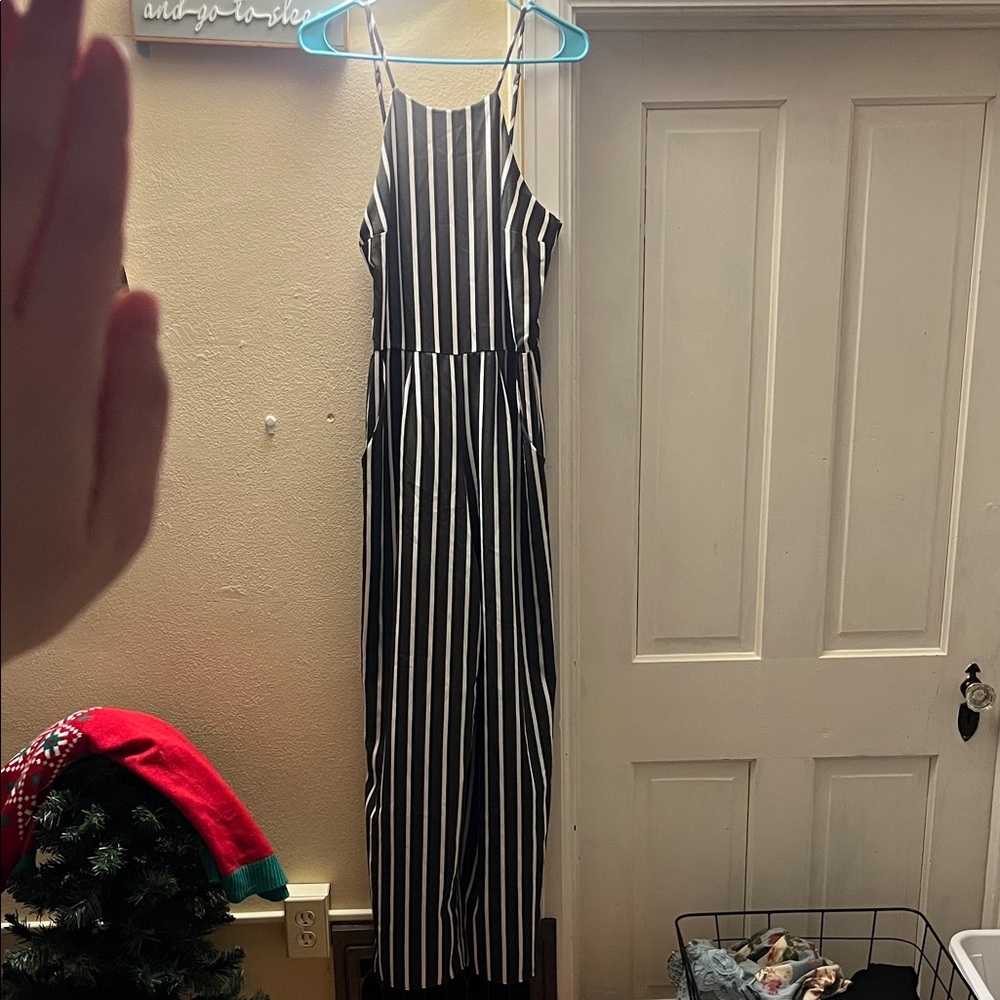 Black and White Striped Maxi Dress